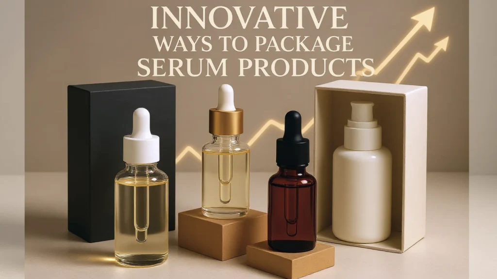 A person's hand reaches for the circular, flat lid of a small, minimalist paper or cardboard box. The box is part of a neatly stacked column of identical containers, all in a natural, light beige color. The items are arranged on a textured, gray, concrete-like surface, creating a clean, modern, and aesthetic display of simple, eco-friendly packaging.